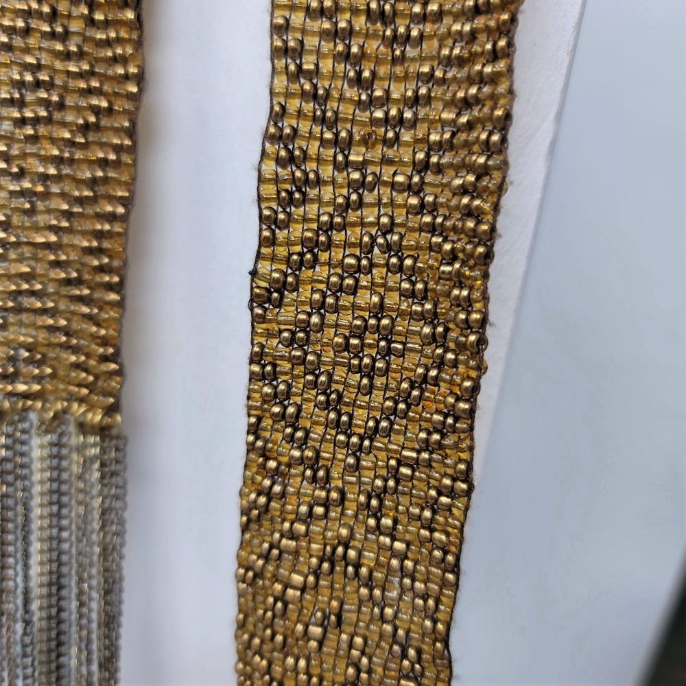 Elegant Hand Woven Seed Bead & Chain Necklace - Picture 2 of 8